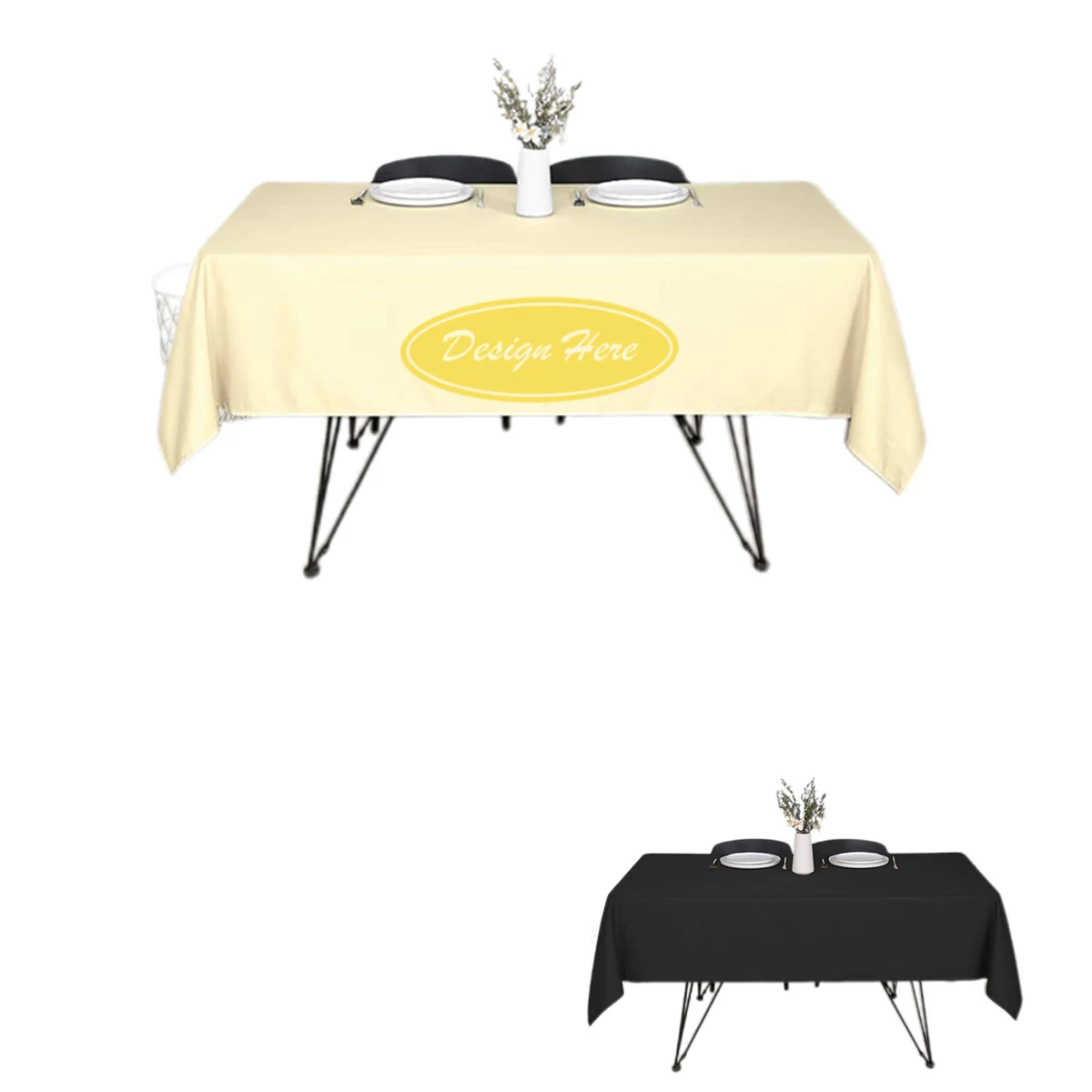 Elegant Wrinkle-Free Polyester Tablecloth, Easy-Care & Durable 1