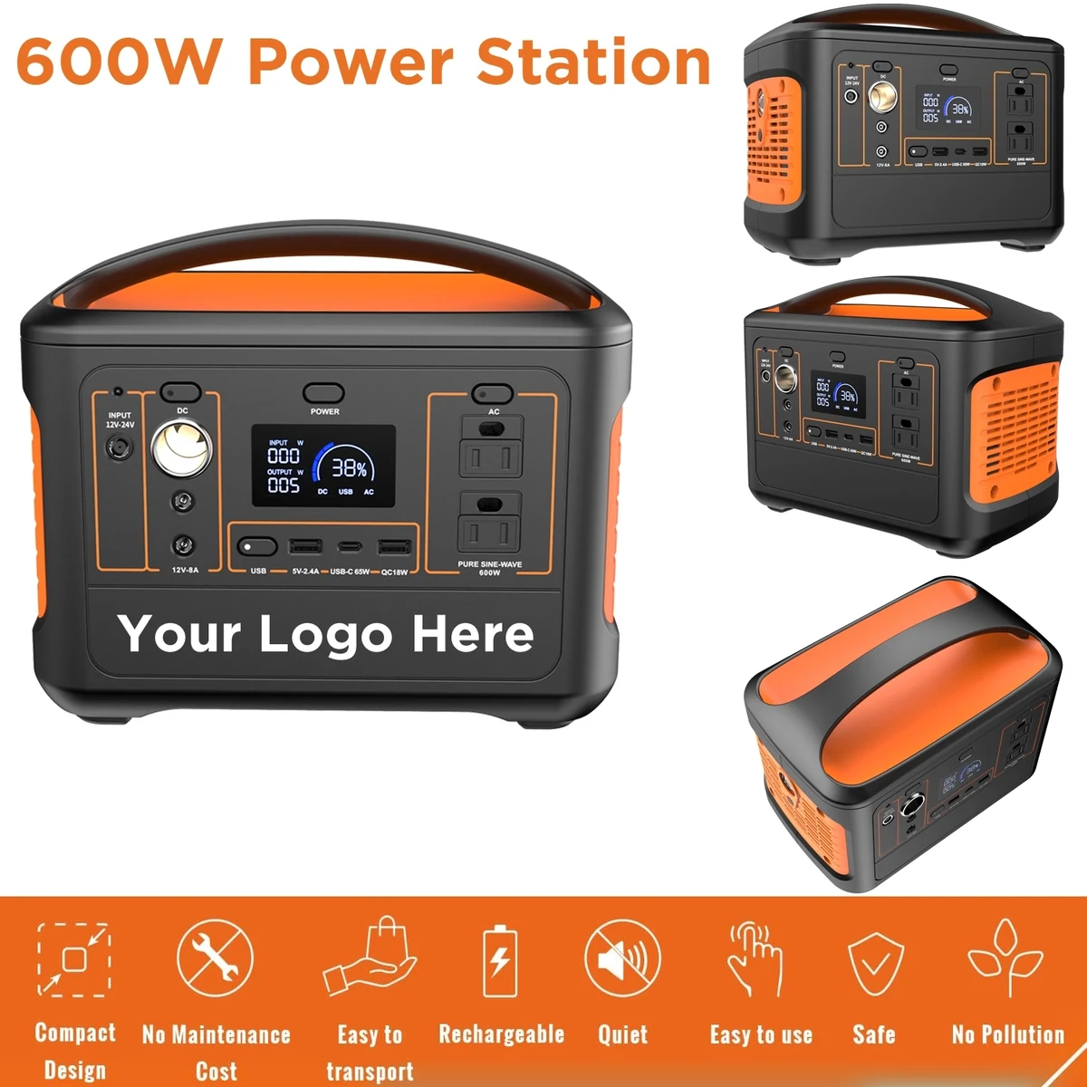 Emergency Power Station 600W/153600mAh 1
