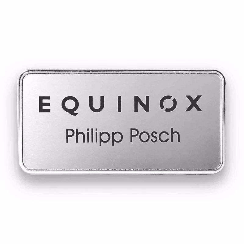Framed Metal Name Badges 1 3/8" x 2 3/4"