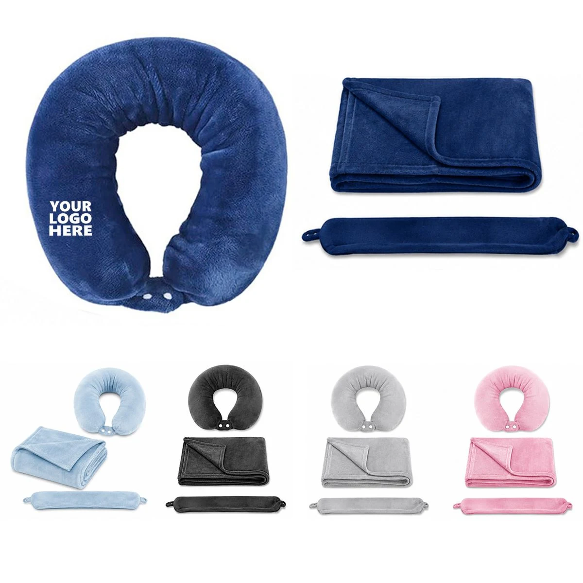 2 in 1 Convertible Travel Blanket Neck Pillow Set 1