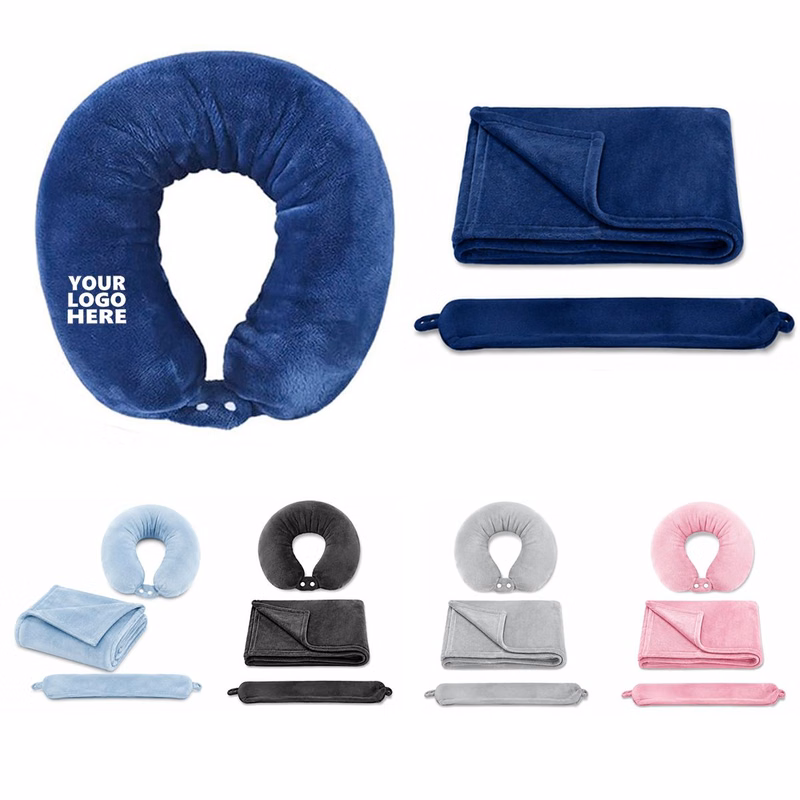 2 in 1 Convertible Travel Blanket Neck Pillow Set