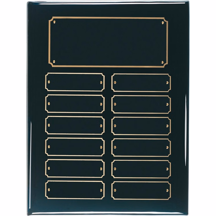 12 Plate Black Piano Finish Perpetual Plaques