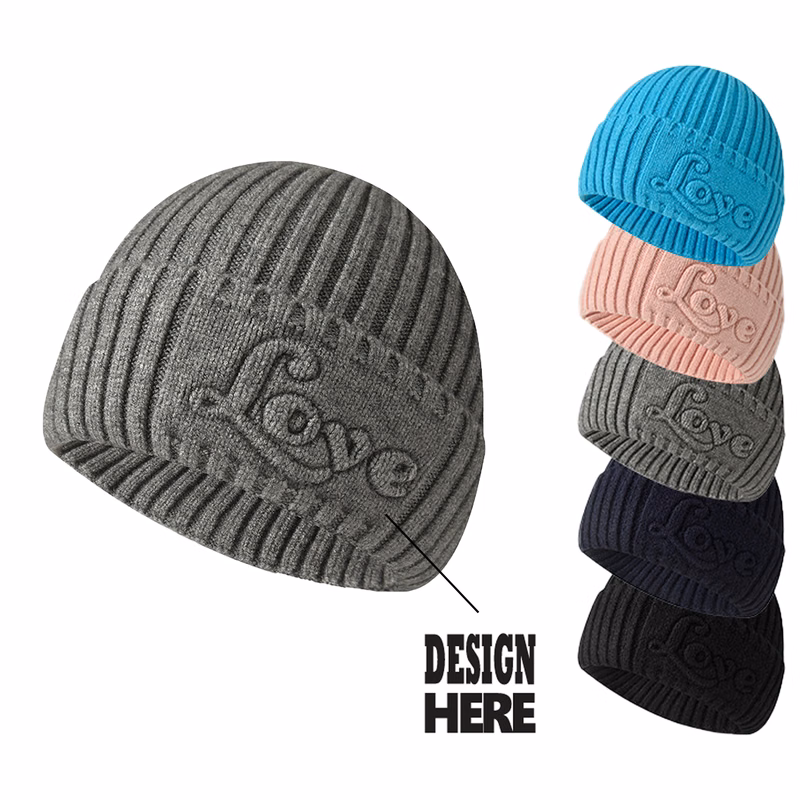 Embossed Fashion Knit Hat