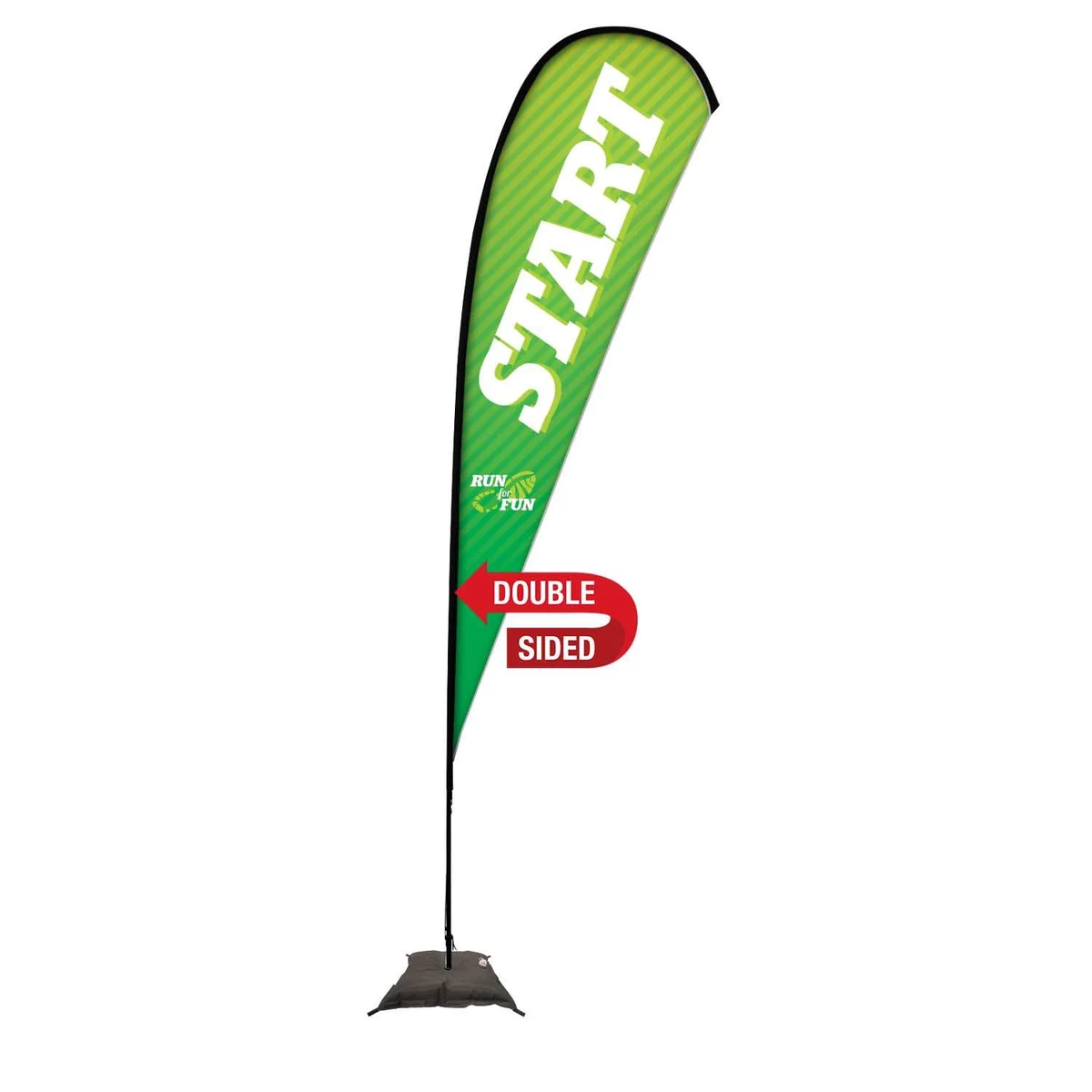 15' Premium Teardrop Sail Sign Kit (Double-Sided with Scissor Base) 1