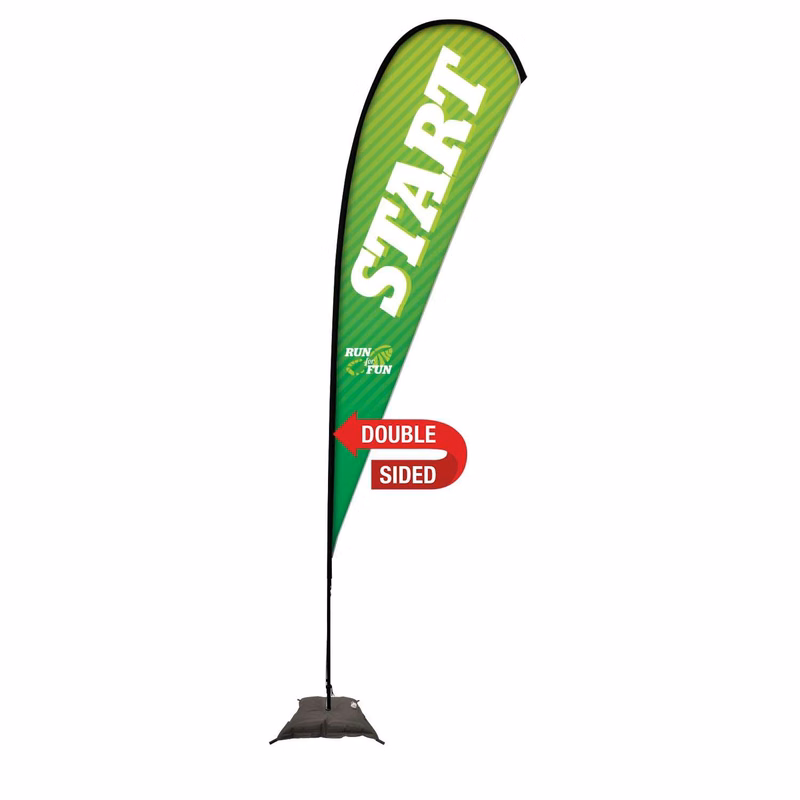 15' Premium Teardrop Sail Sign Kit (Double-Sided with Scissor Base)