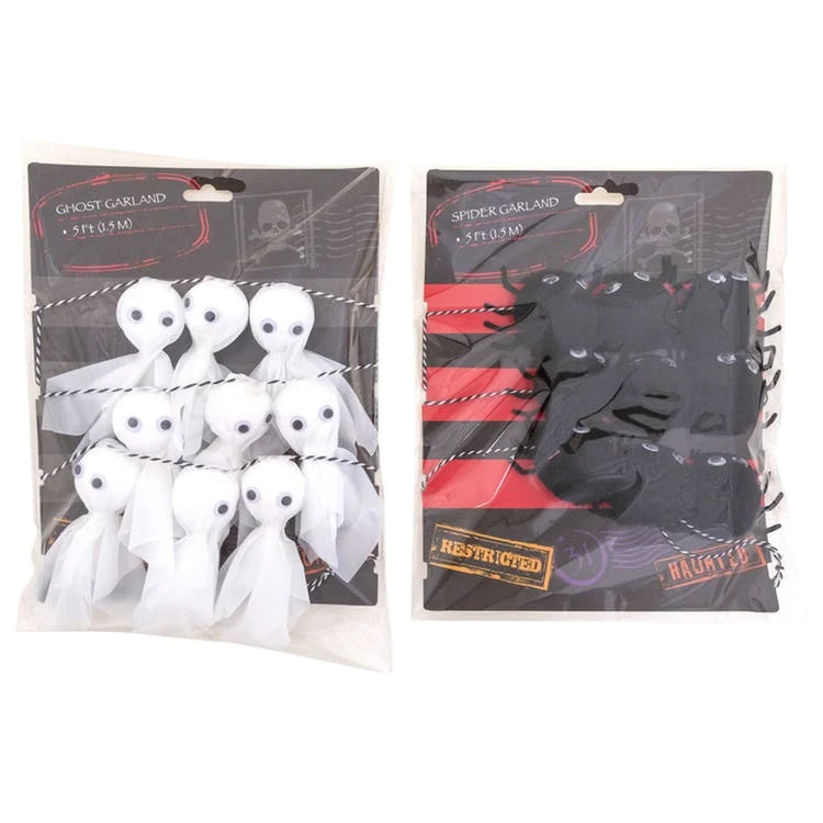 Halloween Garlands - 5' Eyeballs Ghosts Spiders 1