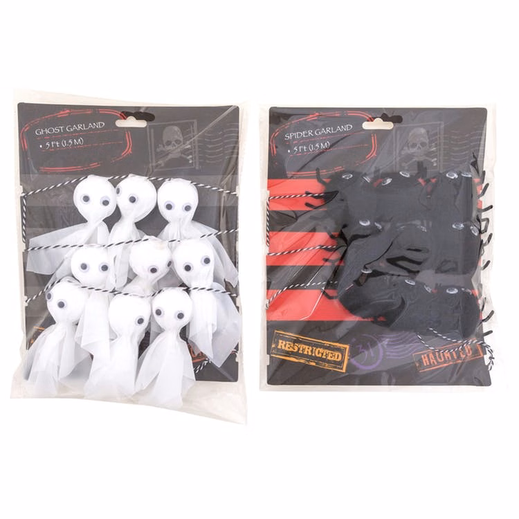 Halloween Garlands - 5' Eyeballs Ghosts Spiders