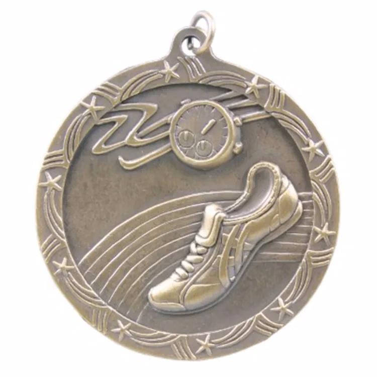 2 1/2" Antique Finish Shooting Star Medal-Track