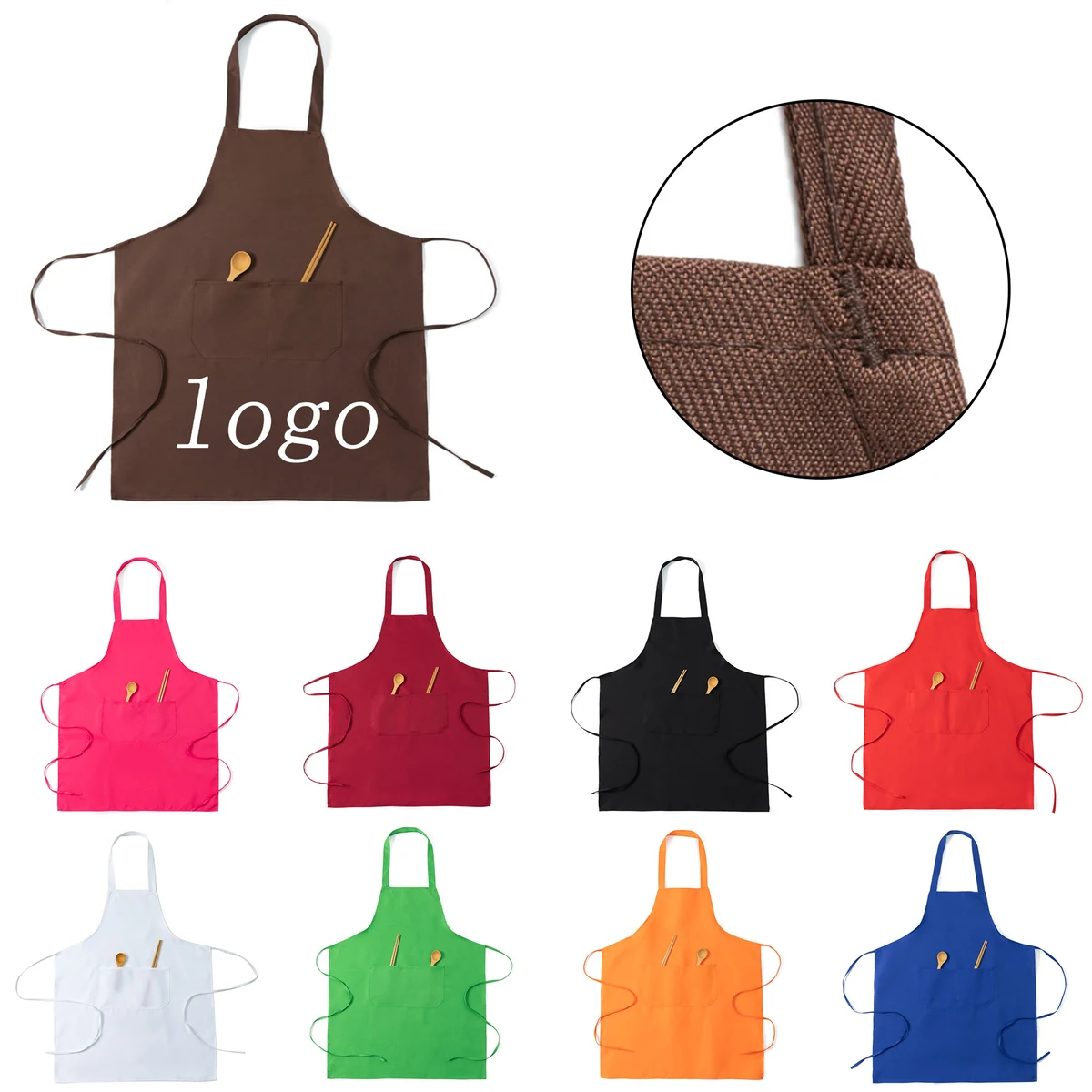 Simple Solid-Color Custom-Made Advertising Apron 1