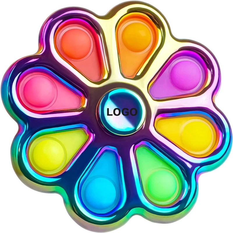 Flower Shape Push Pop Bubbles Rotatable Fidget Spinner Toy 1
