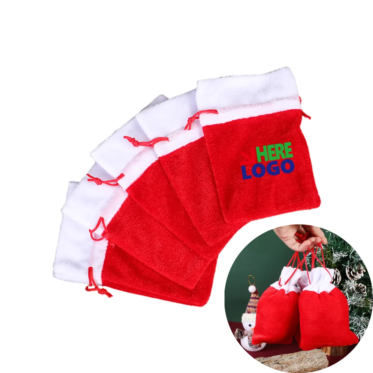 Christmas Drawstring Gift Bag Reusable Party Supplies 1
