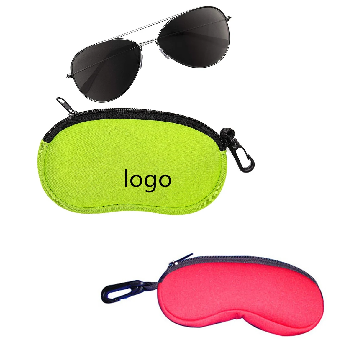 Neoprene Zipper Eyeglass Case with Belt Clip 1
