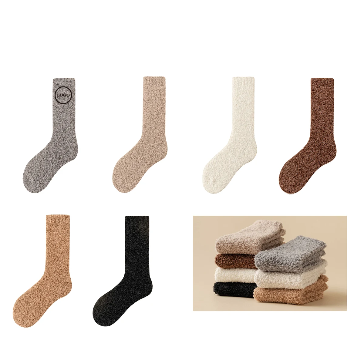 Adult Fuzzy Socks - Assorted Colors 1