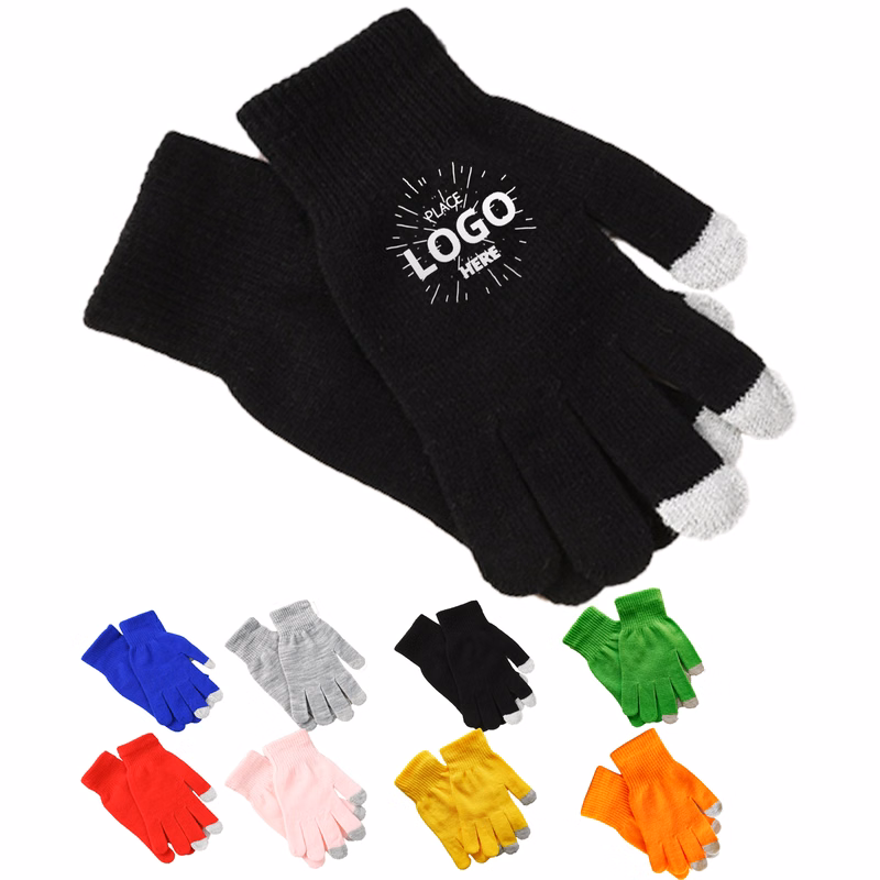 Solid Color Touchscreen Knitted Gloves