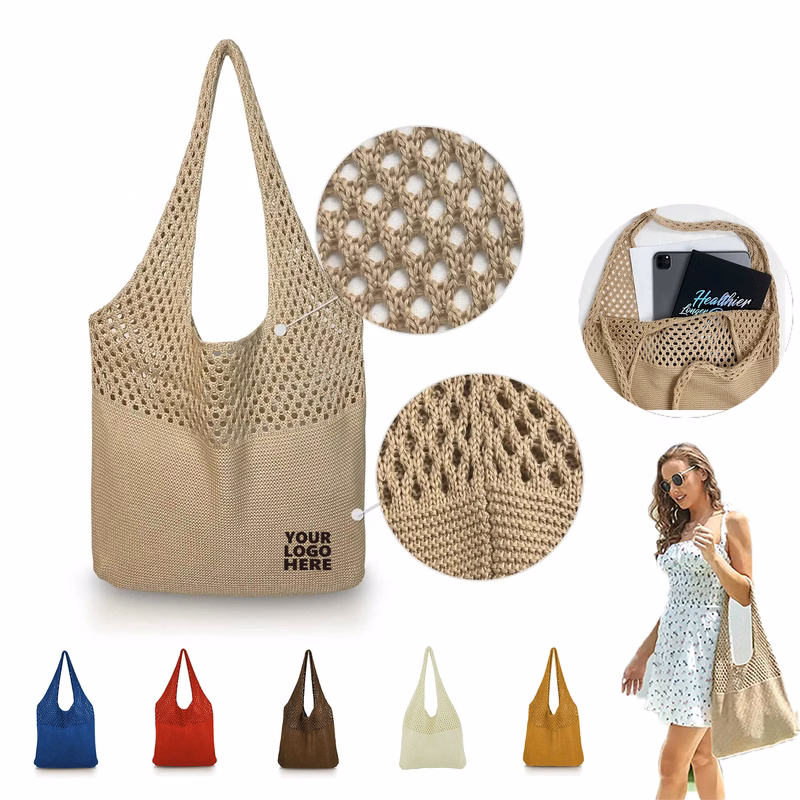 Portable Reusable Knitted Grocery Tote Bags