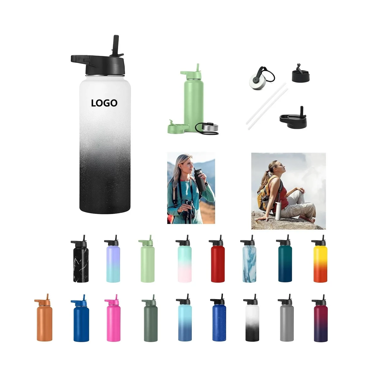 Camping and Hiking Water Bottles, custom water bottle with logo imprint 1