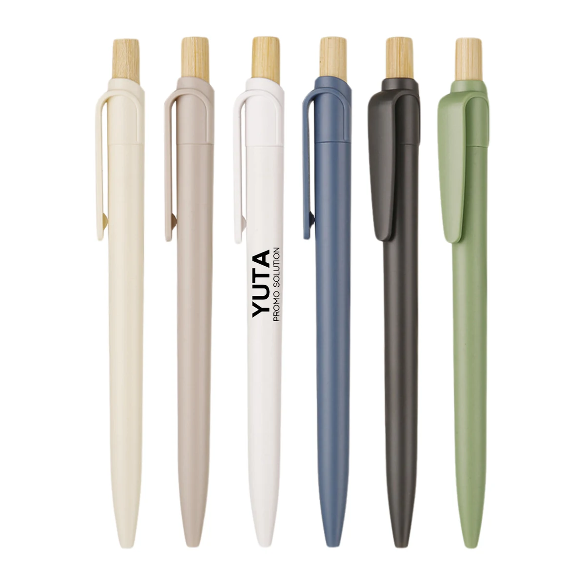 Eco Retractable Ballpoint Pen W/ Bamboo Wood Cap, custom pen with logo imprint 1