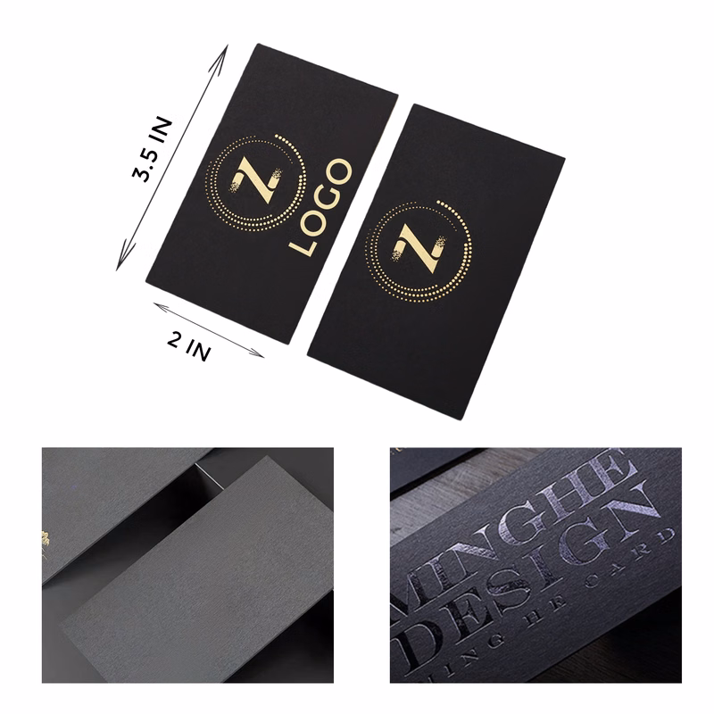 Elegant Black Card With Gold Foil Business Card