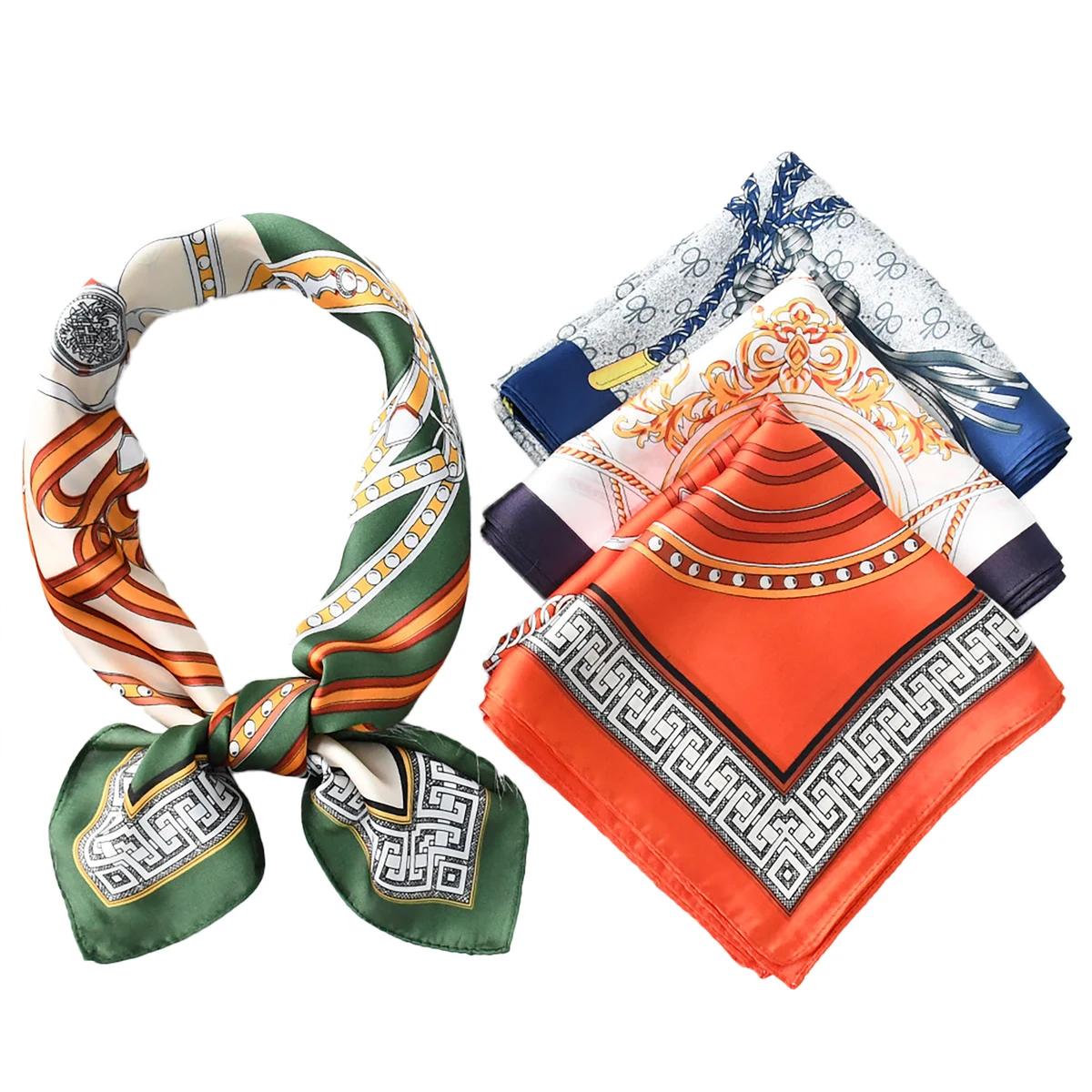 Faux Silk Head Neck Scarf 1