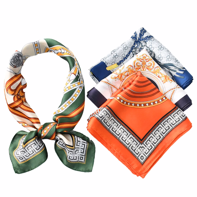 Faux Silk Head Neck Scarf