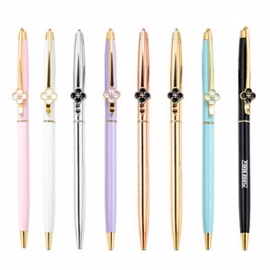 Clover Flower Clip Metal Pen