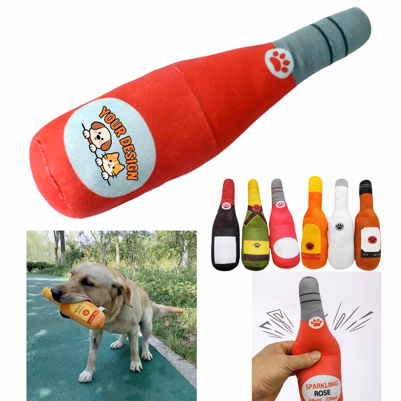 Squeaky Wine Bottle Pet Toy