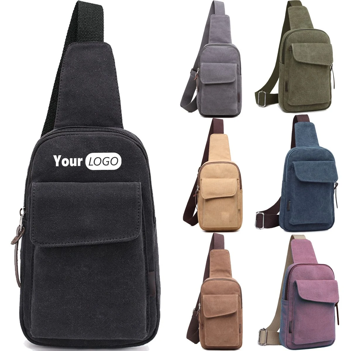 Canvas Crossbody Backpack for Women & Men Chest Bag 1