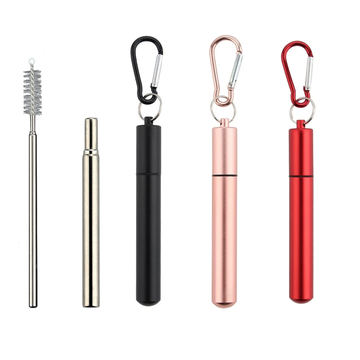 Portable Stainless Steel Telescopic Straw Metal Case 1