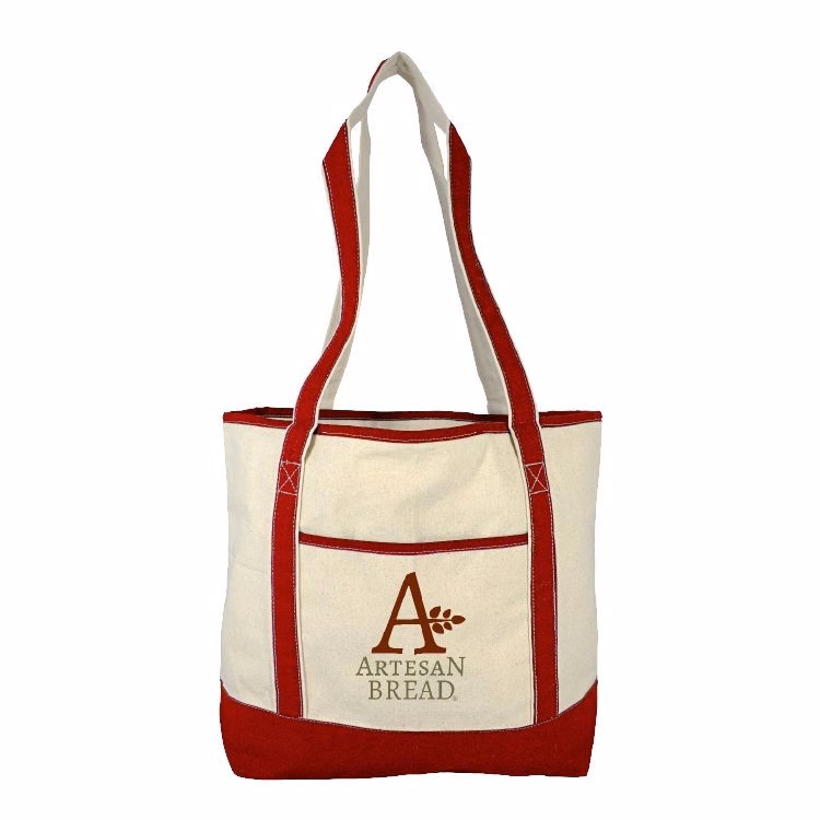 Colorful Red Cotton Boat Tote