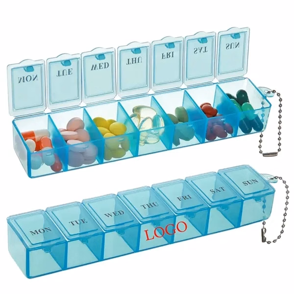 Weekly Pill Organizer for Commutes, Fitness and Travel