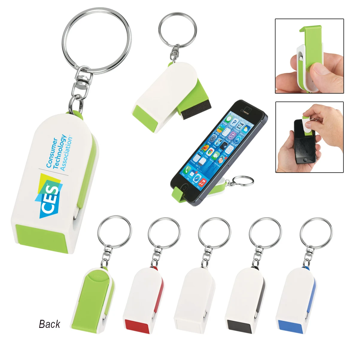 Phone Stand And Screen Cleaner Combo Key Chain 1