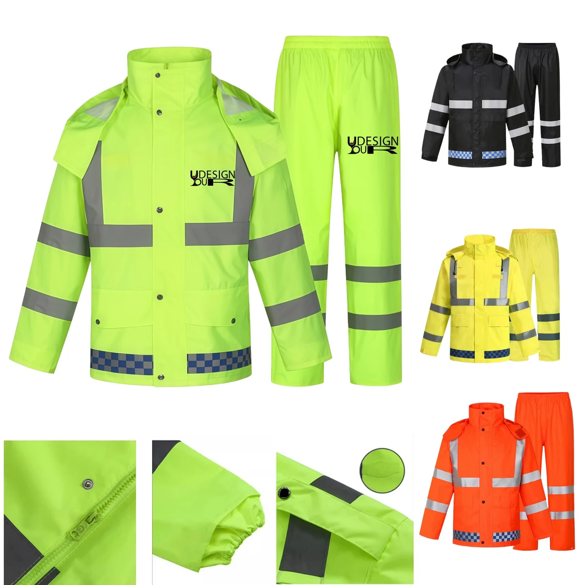 High Visibility Reflective Safety Raincoat Suit 1