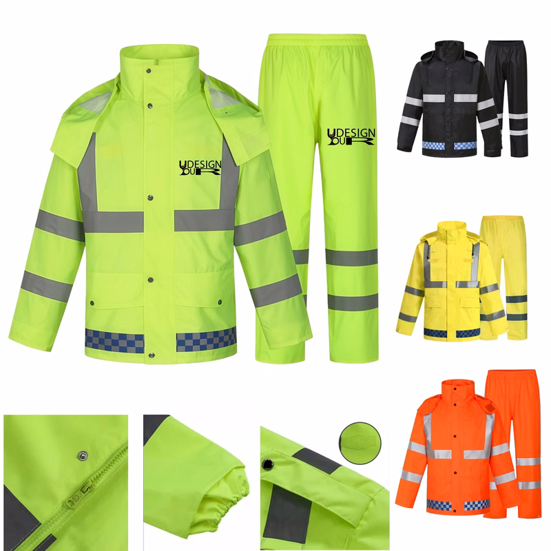 High Visibility Reflective Safety Raincoat Suit