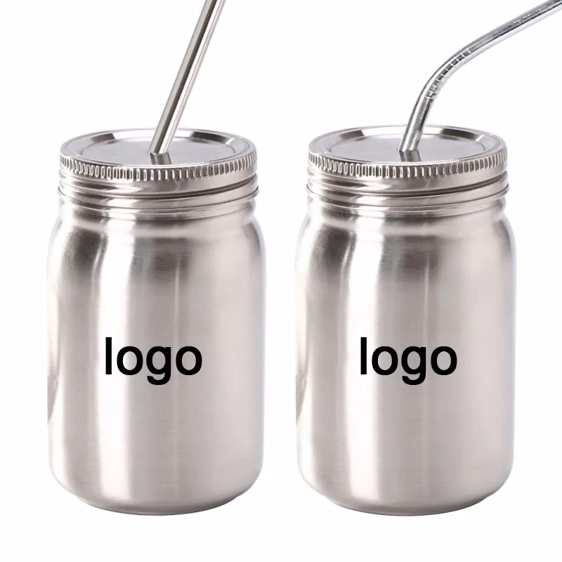 Vacuum Stainless Steel Cup w/ Straw