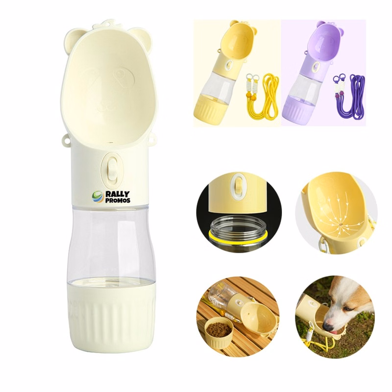 2" 1 Portable Outdoor Dog Water Bottle with Food Container