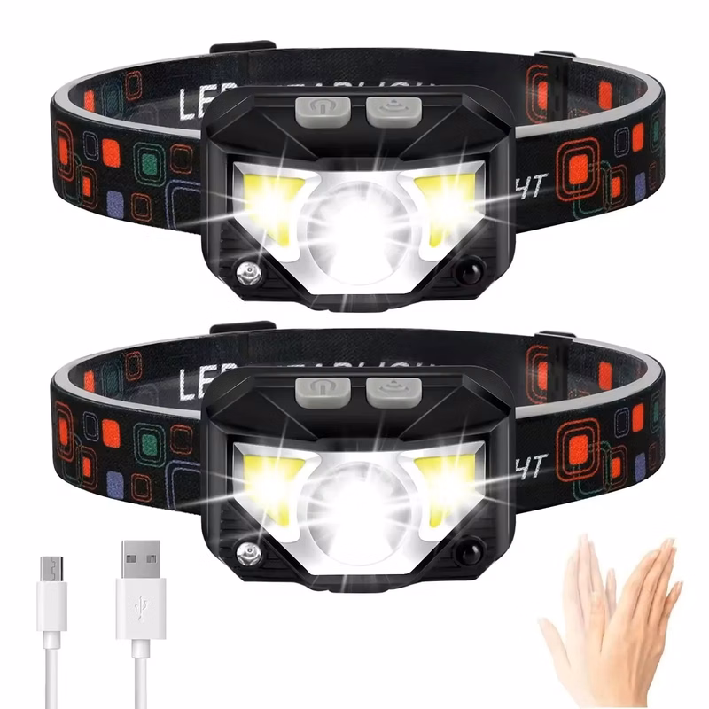 Headlamp 1200 Lumen Ultra-Light Bright LED Rechargeable Head