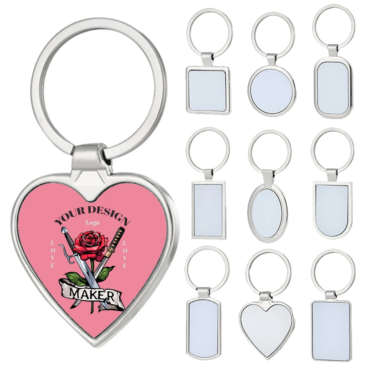 Multi-Shape Custom Metal Keychain ?C 6 Options 1