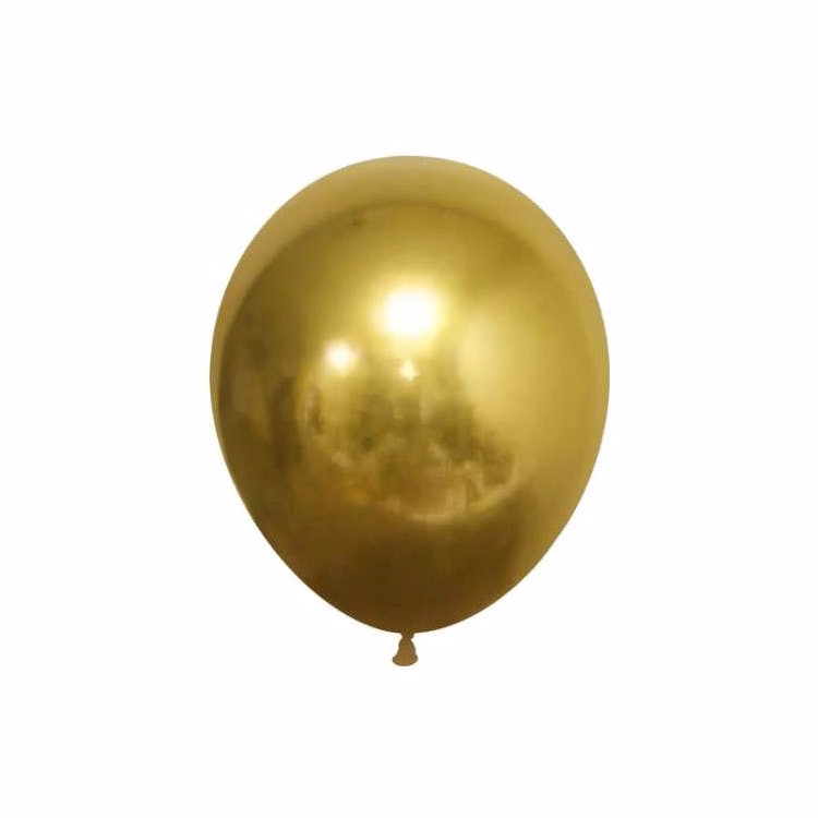 Gold Chrome Latex Balloons - 200 Pack 12"