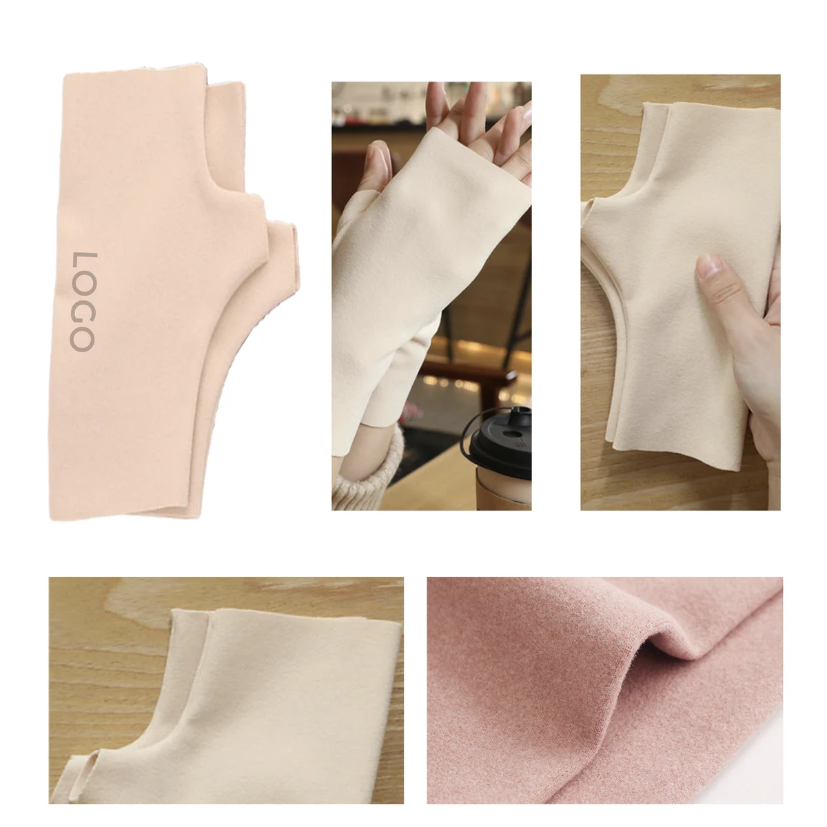 MOQ 10 PCS Cozy Thermal Dralon Fingerless Gloves 1