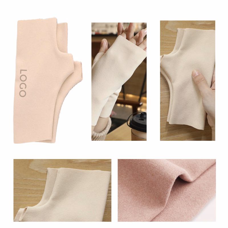 MOQ 10 PCS Cozy Thermal Dralon Fingerless Gloves