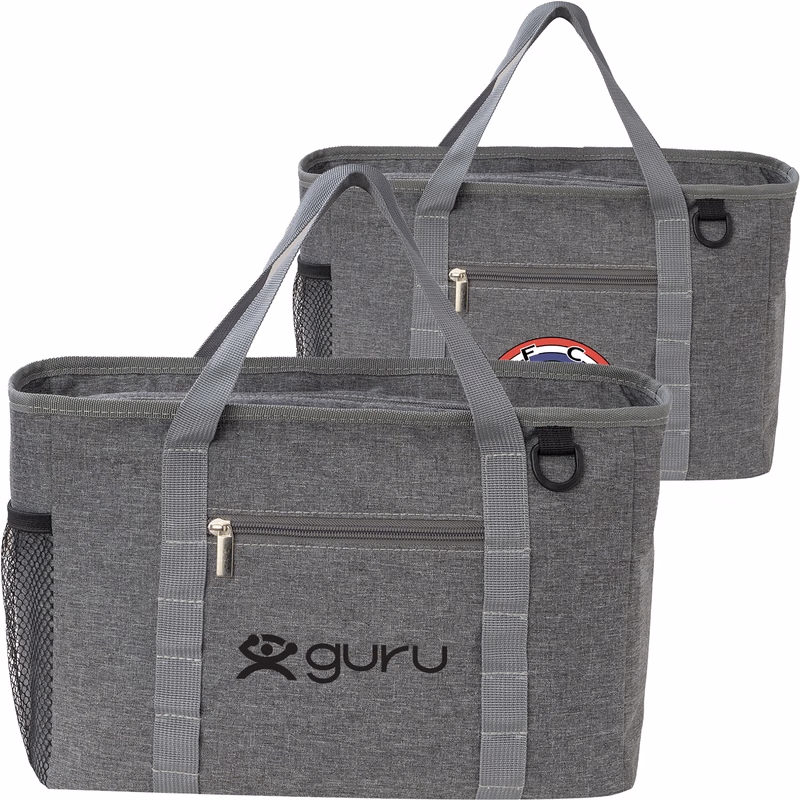 Heather Lite Insulated Lunch Bag with Zipper Pockets