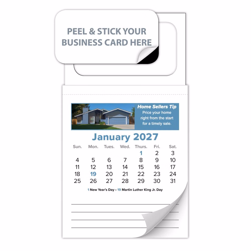 12-Month Tear-Off Magnetic Calendar (Real Estate) - Jan. 2027 w/Cover