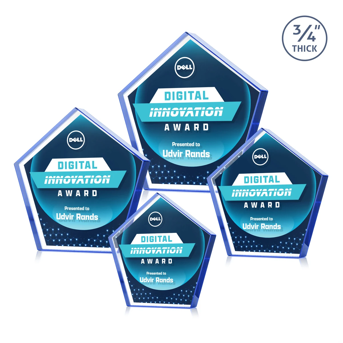 Belmar Pentagon VividPrint™ Double Sided Award - Blue 1
