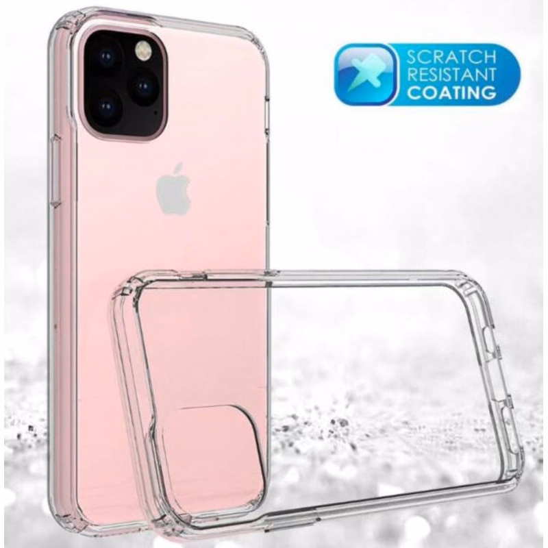 iPhone 11 Pro Max Clear Hard Shell Case w/TPU Bumpers