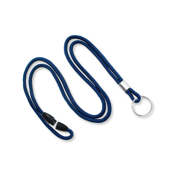 1/8" Breakaway Blank Lanyard w/Split Ring (Navy Blue) 1