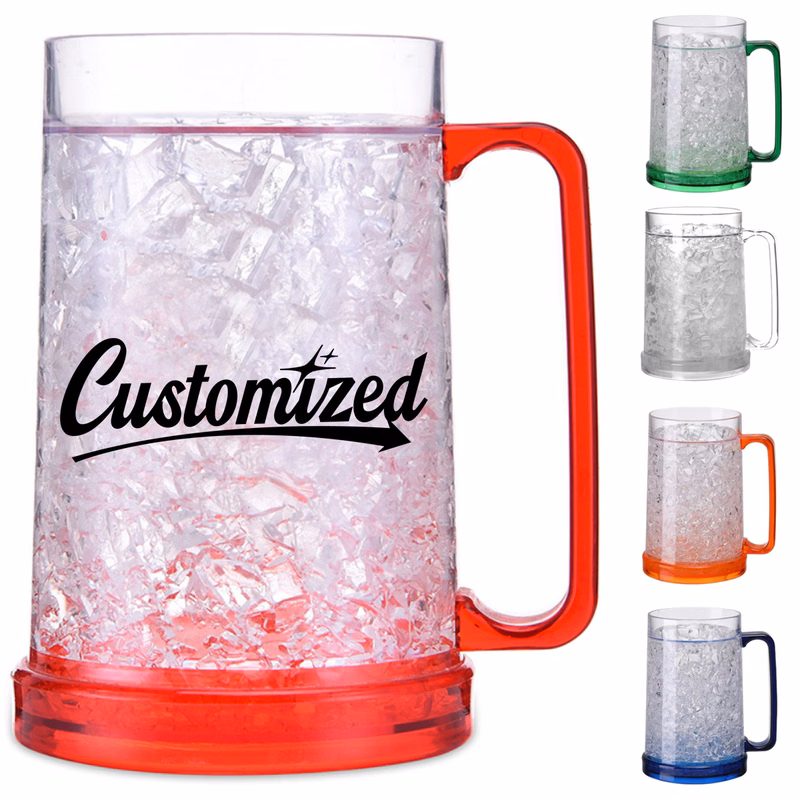 15Oz. Freezable Crystal Beer Mug with Handle Bottle