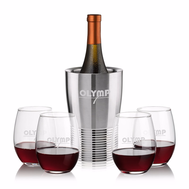 Genoa Wine Cooler & Stanford Stemless Wine Set