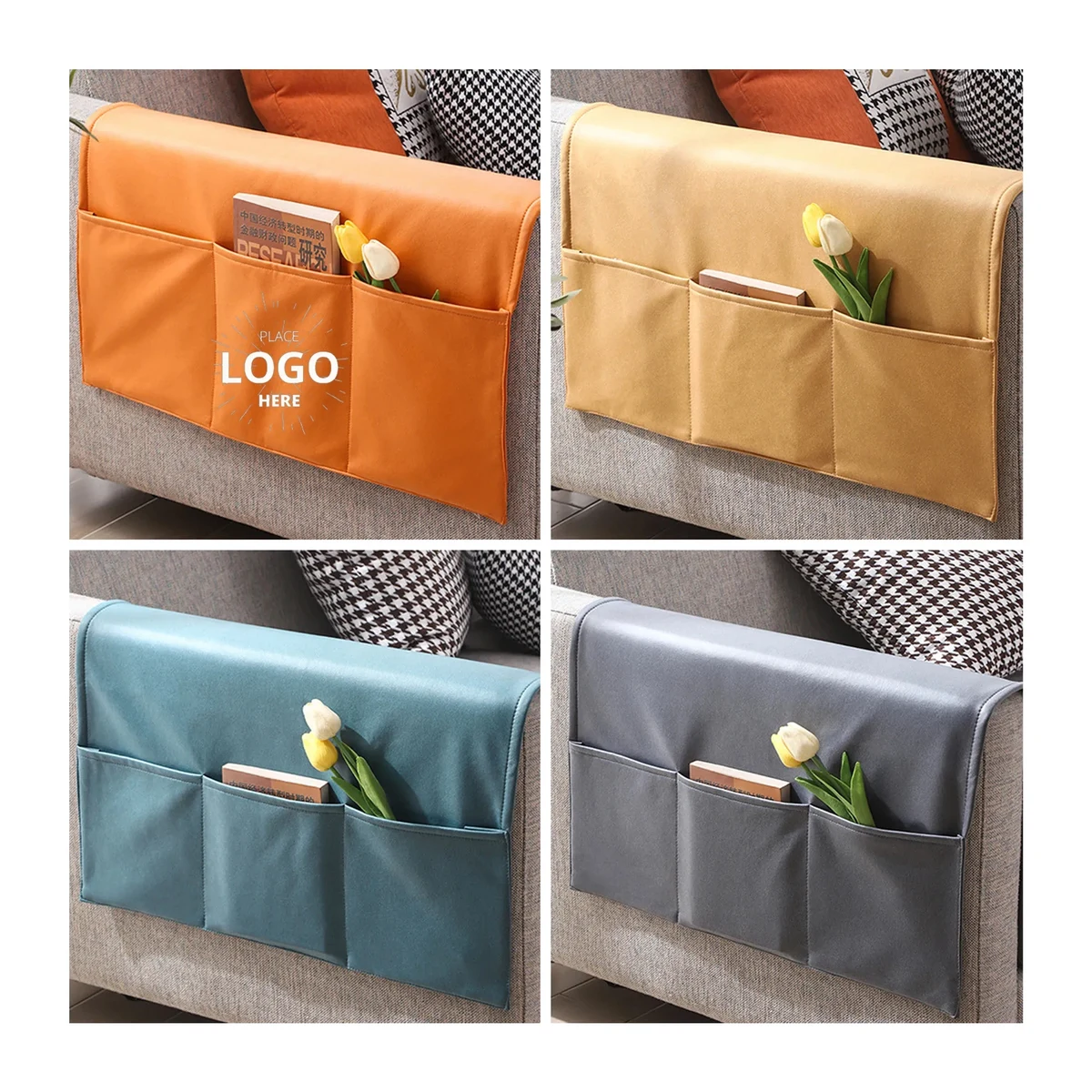 Simple Sofa Chair Canvas Armrest Organizer 1