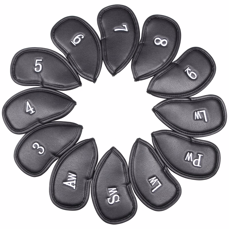 12Pcs Pu Golf Iron Head Covers Set