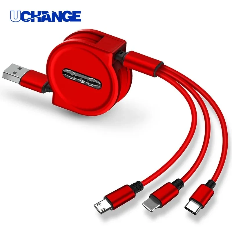 Retractable 3-in-1 Data Cable Fast-Charge Travel Charging Solution 1